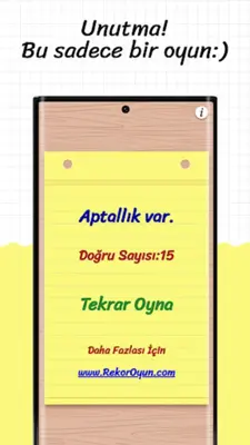 Aptallık Testi android App screenshot 4